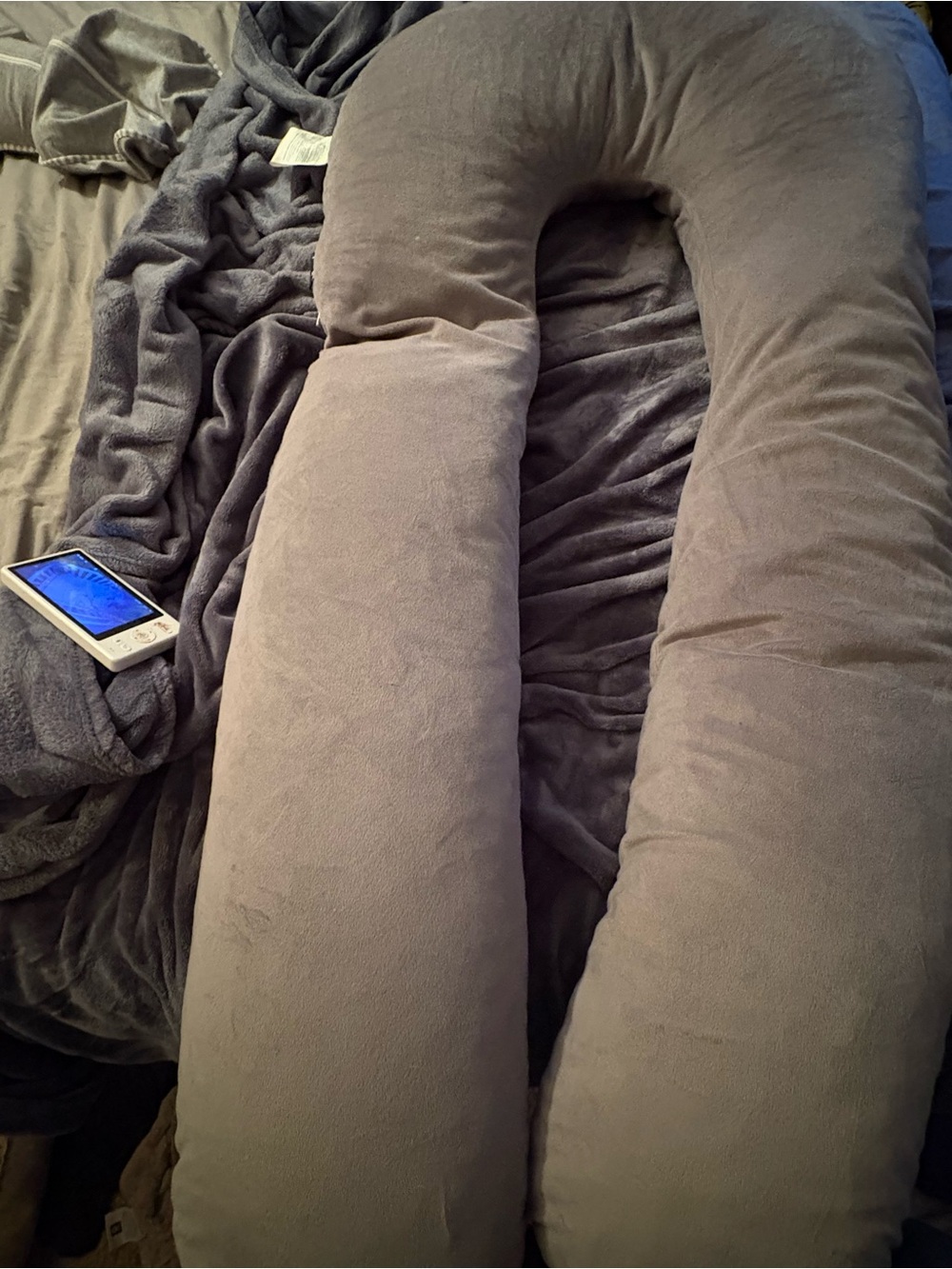 Gray Full-Body U-Shaped Maternity & Pregnancy Pillow
